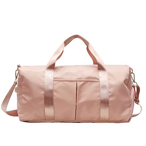 Bolsa De Ginástica Seca E úmida Separada Bolsa De Viagem à Prova D'água Com Compartimento Para Sapatos Bolsa Esportiva Para Treino De Viagem Esportes Ioga (Rosa)