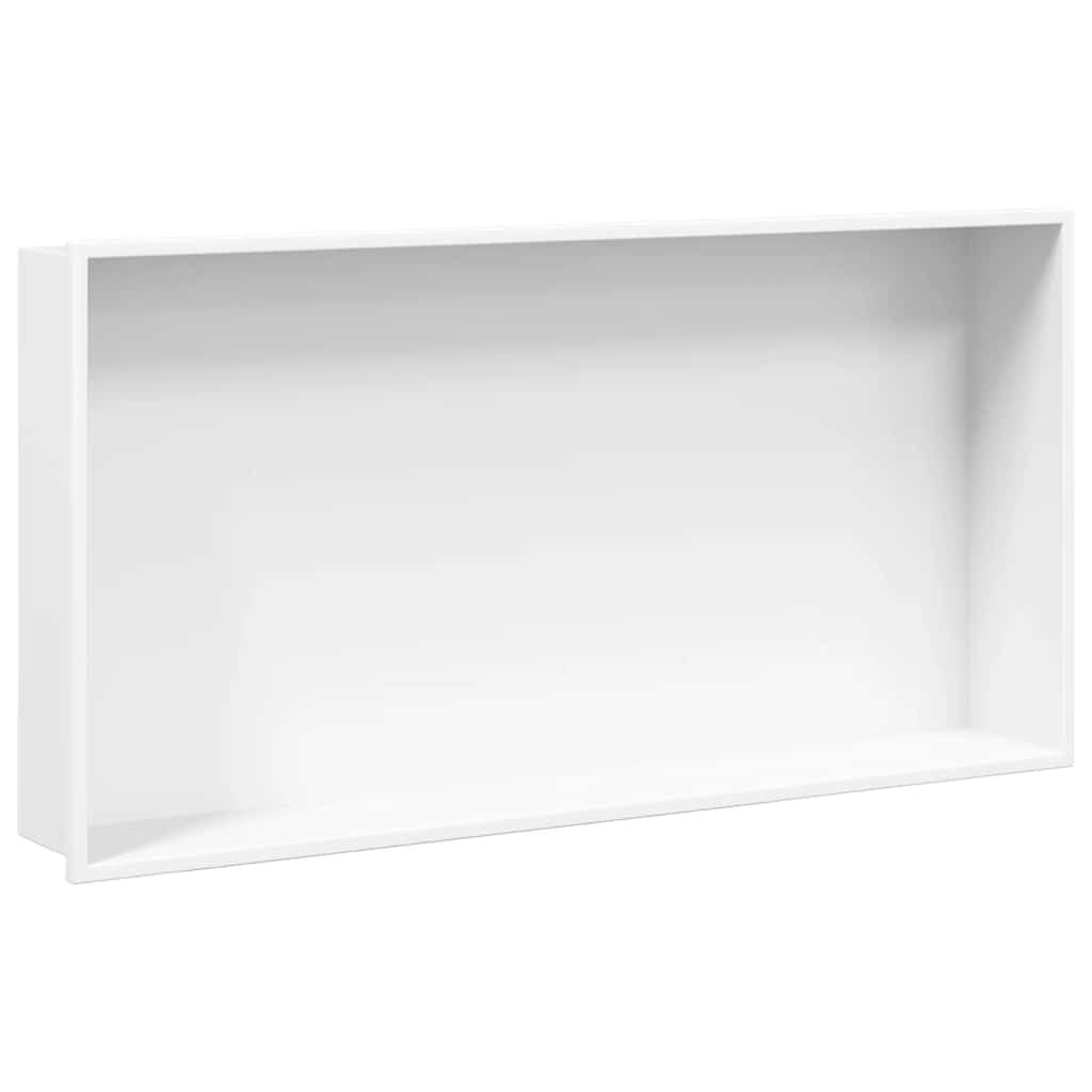 vidaXL Nicchia per Doccia Bianco Opaco 62x32x9cm in Acciaio Inox