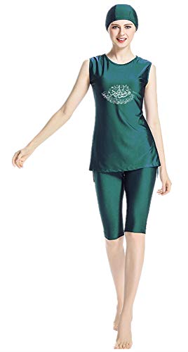 TianMai Women Muslim Swimwear Islamic Sleeveless Swimsuit Hijab Swimming Arab Beachwear Girls Burkini Bathing Suit (NO.3, Int'l XL)