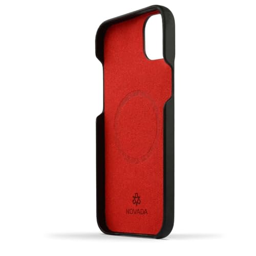 Coque iPhone 14 Plus MagSafe en cuir véritable noir chic | NOVADA - 5
