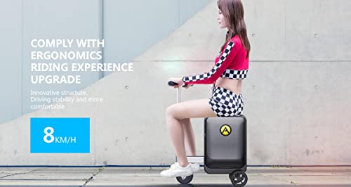 Lantsun Smart Riding Suitcase Luggage Carry-On Scooter Portable Manned Rideable Suitcase Adults Usb Charging Ports 26L Capacity Tsa Lock For Travel (Ups Shipping) (White) #TOP3