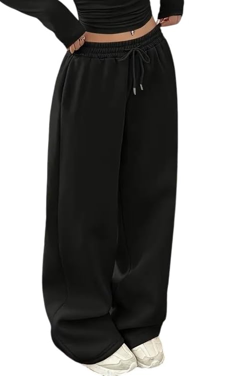 dockstreet Straight Wide fit Long Length Open Bottom Jogger for Women/Trending Multi Pocket Style, Relaxed Casual Pants for Women