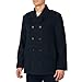Alpine Swiss Jake Mens Wool Pea Coat Double Breasted Jacket Black LRG