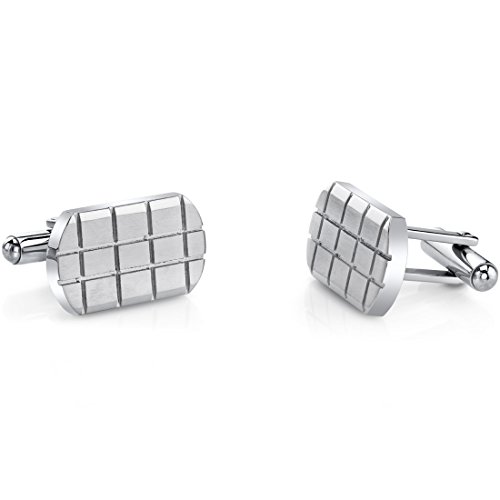 Mancuernillas clásicas de acero inoxidable para hombre