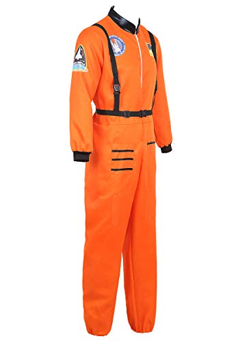 frawirshau Astronaut Costume Adult Role Play Cosplay Costumes Spaceman Flight Jumpsuit Space Suit for Men Orange M