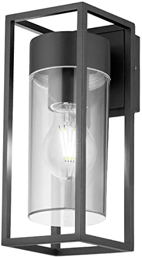 Lanterne murale de jardin étanche avec diffuseur transparent pour un éclairage extérieur LED efficace