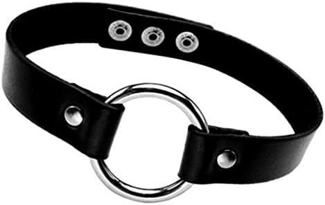 Alp Collection Siyah Deri Tasma Halka 35 cm Choker Bayan Kolye Takı - Görsel 1