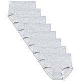 Women's Briefs Underwear Cotton High Waisted Panties for Women Pack Tummy Control Ladies Panty Fashion Multipack(E Gray,L)