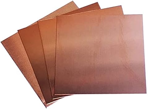 KEKEYANG Brass Plate Pure Copper Sheet foil Copper Sheet 4 PCS Metal Material 50mm x 50mm Thick 0. 8mm for Industry Supply Metal Art Brass Plate Metal foil