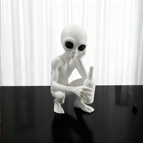 Set de 2 Estatuas Alienígenas 3D Impresas Verde y Blanco miniatura 7