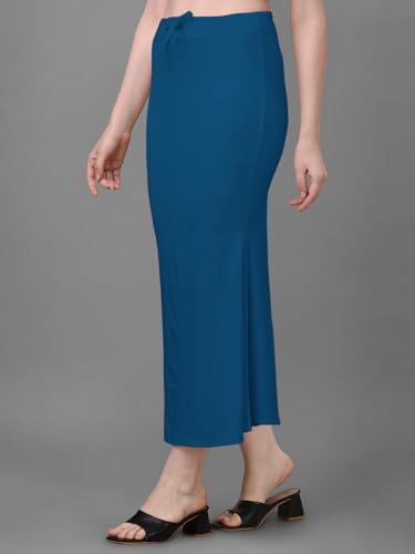 Image of Women's Saree Shapewear Petticoat, Cotton Blend Stretchable Mermaid Skirt, High Waist Tummy Control, Smooth Curve Fit with Adjustable Drawstring