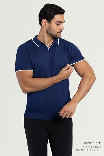 X RAY Mens Knit Polo Sweater Short Sleeve, Fashionable Sweater Polo Top Knitted Tops for Men3