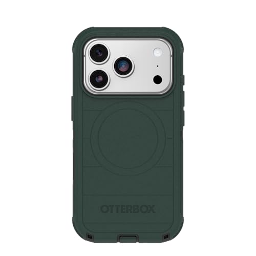 Image of OtterBox iPhone 17 Pro (Only) - Defender Series Case - Roasted Cashew Mist (Green & Black) - Snaps on MagSafe - Tough - Rugged & Durable