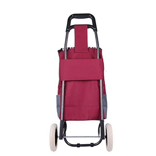GJ-gwcd faltbarer Einkaufstrolley auf 2 Rädern, mit drehbaren Rädern und abnehmbarer, wasserdichter Canvas-Tasche, für… – Bild 5