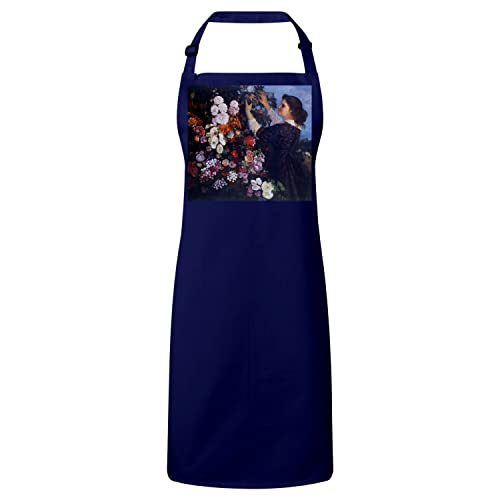 Tablier Premium Gustave Courbet Navy en toile de qualité supérieure imprimé Trellis