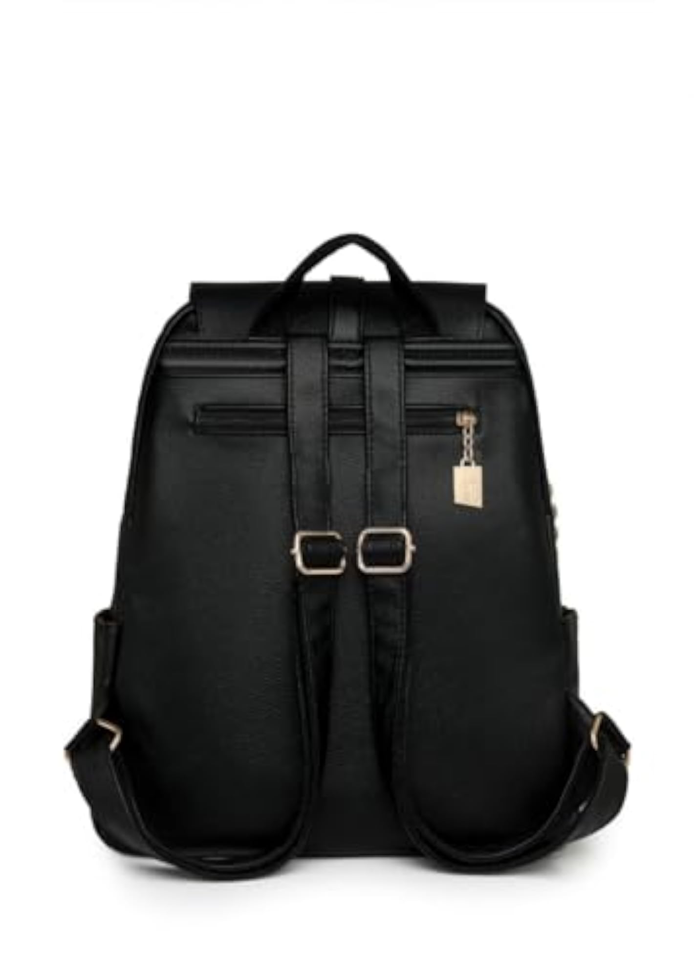 Stylish Leather Laptop Backpack with Gold Buckle