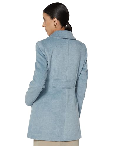 Image of Qube By Fort Collins Women's Semi-Long Tweed Coat with Knitted Finish - Elegant Winter Outerwear for Casual and Formal Looks
