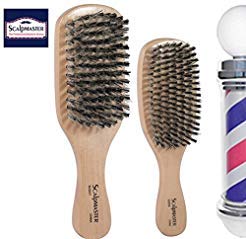 Scalpmaster Club and Wave Boar Bristle Brush Set - Medium to Firm Bristles - For Improving Hair Texture, Stimulating Scalp, Reducing Hair Damage - For Men and Women