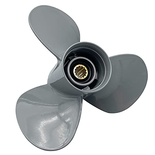 RASON-REX OEM Grade Aluminum Outboard 3 Blades Propeller 11 1/4x14 Pitch Comapatible for Honda Outboard Engines 35-60HP with 13 Spline Tooth,RH