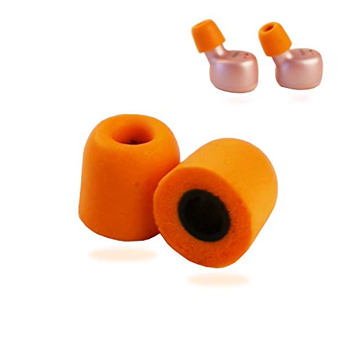 HARBORY 2pairs Premium Memory Foam Earbuds Tips Replacement Compatible for Tozo T6, Tozo T10, Tozo T12, Professional Tozo Hearphone Earpads, Comfortable Noise-Canceling Earbuds Tips. (Orange)