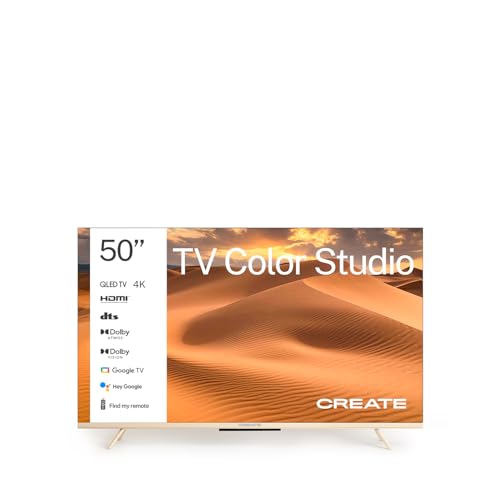 CREATE / TV Color Studio/TV Smart QLED 4K 50“ Sand/Blendfreier Bildschirm, Mattes Finish, Lichtsensor, Dolby Atmos, Low Blue Light, HDMI TM