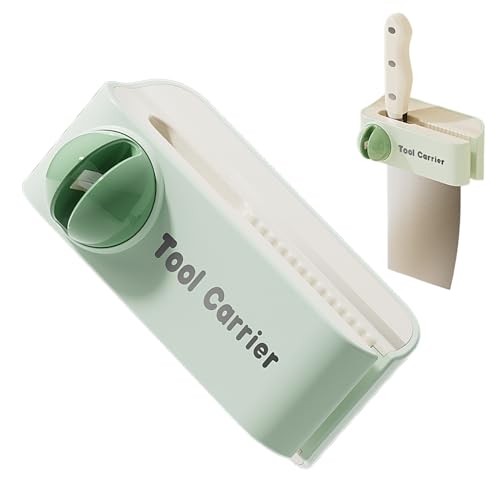 Soporte para cortador de pared, organizador adhesivo sin taladro, para ahorrar espacio, diseño de fuerte con fácil acceso, estante cortador de cocina para organización del hogar, almacenamiento