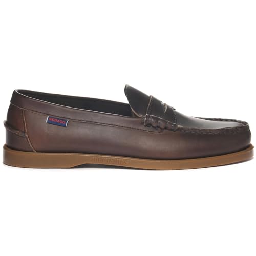 Sebago Men's Dolphin Waxed Shoe – Handsewn Leather Slip-On Moccasin with Siped Non-Marking Rubber Sole3