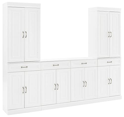 Crosley Furniture Stanton 3-Piece Sideboard And Pantry Set, White #TOP8