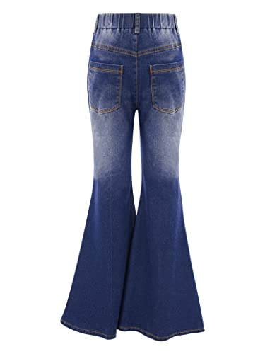 Youth Girls Vintage Ripped Bell Bottoms High Waist Denim Pants Stretchy Flare Jeans Casual Trousers Jeggings Pant2