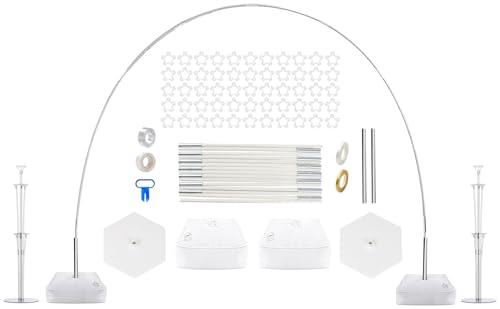 PILIN Kit de Arco de Globo Suporte de Arco de Balão Reutilizável Branco 2,3x3,2M Ajustável para Casamentos, Formaturas, Aniversários, Decorações de Natal