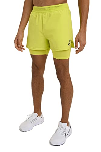 TCA Herren Flyweight 2 in 1 leichte Laufhose mit Taschen - Licht Grün, L