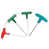 Lawnoval 4-teiliges T-förmiges Sechskantschlüssel-Set mit Kunststoffgriff, T3/T4/T5 Größen, für Möbelmontage und Autowartung