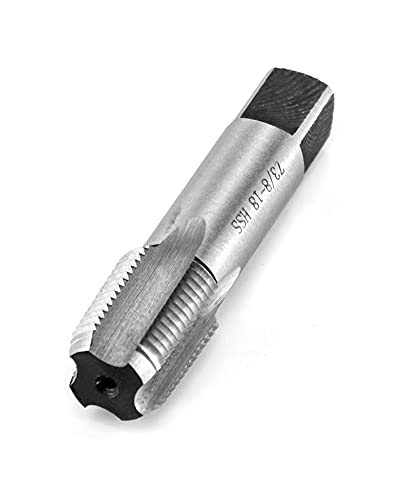 QWORK 3/8-18 NPT Pipe Tap Carbon Steel for Clean and Re-thread Damaged or Jam Pipe Threads