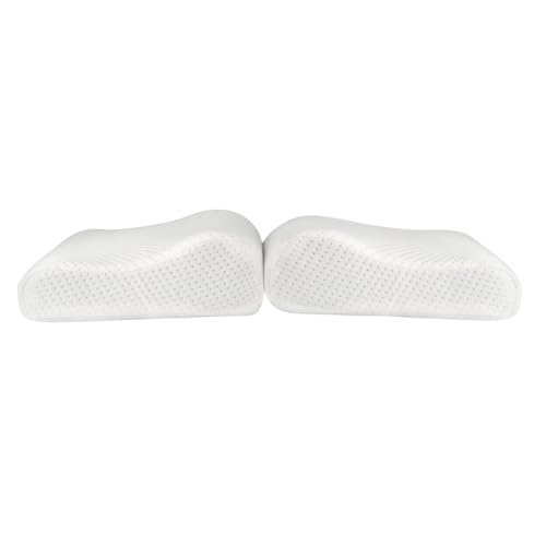 Image of Wakefit Shape-Sensing Contour Pillow | Memory Foam with Shape-Adaptive Support | Neck & Shoulder Pain Relief | White| 19.5 x 11.5 x 4 inch | Set of 2