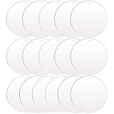 16 stück Acrylscheibe Rund mit Loch, Acrylglas Rund 10cm, Acrylplatte Rund 2 mm Stark, Acryl Rohlinge, Arylscheibe Transparent, für Malerei, Paletten, DIY Handwerk, Hochzeits und Partybeschilderung