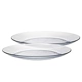 Set de 12 platos llanos de cristal, de Duralex