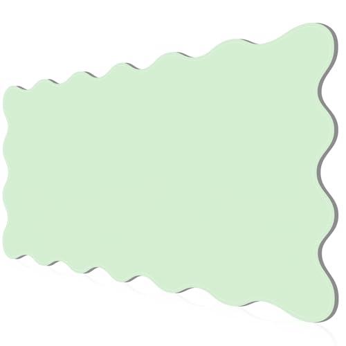 Image of PU Leather Desk Pad, Scalloped Non-Slip Mouse Pad & Large Desk Mat Cover Stitched Edges Writing Pad for Office, Home - Waterproof, Easy to Clean, Durable Surface I 31.4 inchx15.7 inch, Mint Green
