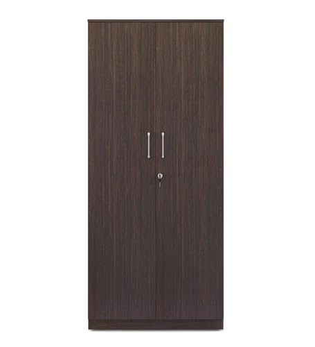 Image of Axel 2-Door Wardrobe | Engineered Wood | Elegant & Sturdy | Choco Walnut Finish | Water & Scratch Resistant | Knock Down | 3 Years Warranty