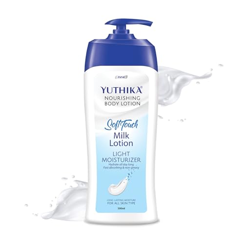 Image of Yuthika Naturals Body Milk Soft Touch Body Lotion 500ml | Long-Lasting Hydration for Dry to Very Dry Skin | Lightweight, Non-Greasy Moisturizer for Men & Women | Smooth & Healthy Looking Skin