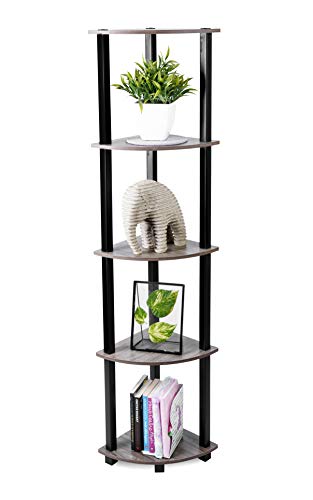 Image of Ash & Roh 5-Tier Corner Display Rack Multipurpose Shelving Unit, Rack Shelf, Shelving for Bedroom, Living Room. (H-4.9 Ft | W- 2 Ft | D-1 Ft) (5-Tier Corner Rack)