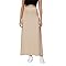 Urban CoCo Elastic Waist A-Line Long Maxi Skirt Below Knee for Women(XL,Apricot)