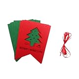 IEEDFJKK Voeg een feestelijk tintje toe aan het feest met prachtige vlaggetjes, feestartikelen, stoffen decoratie, banner, kerstdecoratie, veelkleurig, Holle boom