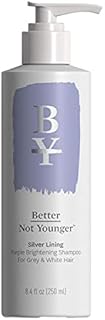 Better Not Younger Silver Lining Purple Brightening, Volumizing, Strengthening Shampoo for Grey & White Hair, 8.4 Fl Oz