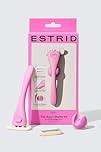 Estrid razor starter set, women's razor set with 5 blades system, vegan moisture strips, 2 replacement blades, wall mount (Guava)