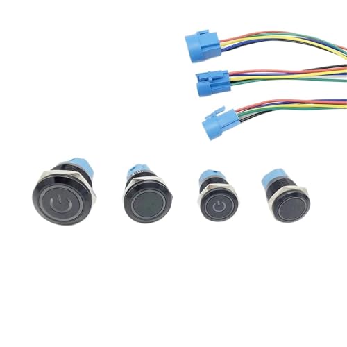 Bouton poussoir en métal noir 16mm évitez les faux contacts avec ce commutateur à mémoire LED