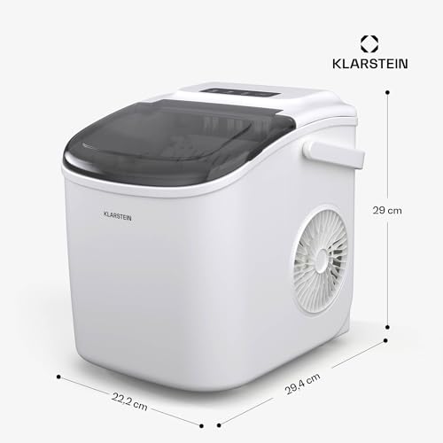 Klarstein Eiswürfelmaschine - 12kg/24h, 2 Größen, 1,3L Wassertank, LED-Anzeigen, transparenter Deckel, tragbar, Eiswürfelbereiter für Partys/Gartenfeste – Bild 8