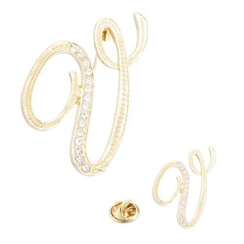 Image of PATIKIL Rhinestone Letter Brooch Pins, Initial Rhinestone Alphabet Letter Lapel Badges Pin for Women Men Suits Dress Coat