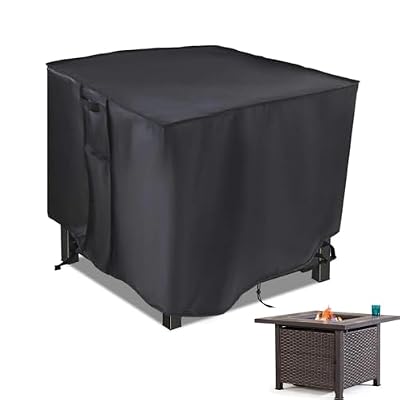 Saking Fire Pit Cover, 38 inch Square Fire Table Covers for Patio Gas Propane Firepit, Waterproof Outdoor Table Cover - 38"L x 38"W x 28"H