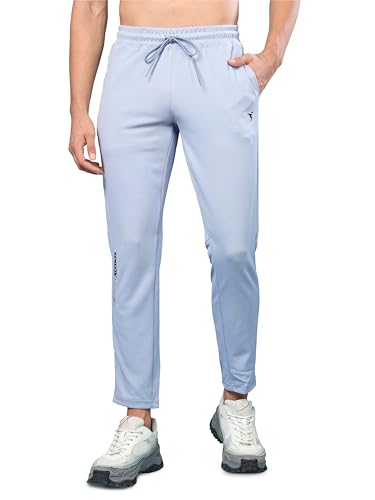 Image of TECHNOSPORT Men Mid Rise Solid Regular Fit Track Pant with Technodry, Antimicrobail for Gym, Workout, Sports and Regular Use
