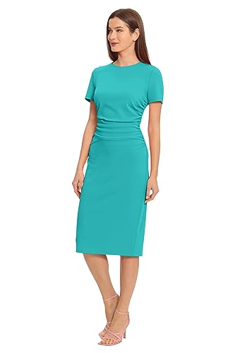 Image of Maggy London Women's Dresses Ruched Waist Crepe Sheath Dress Workwear Office Occasion Event Guest of